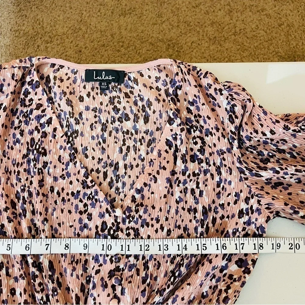 Lulus Parkside Mauve Multi-Print Mini Dress Women Size XS Pink/Purple - Picture 10 of 12